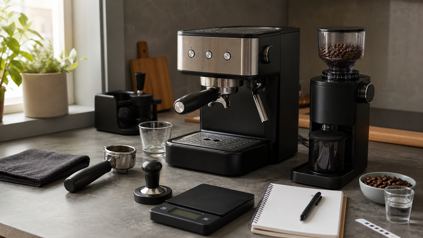 Beginner home espresso setup testing bench