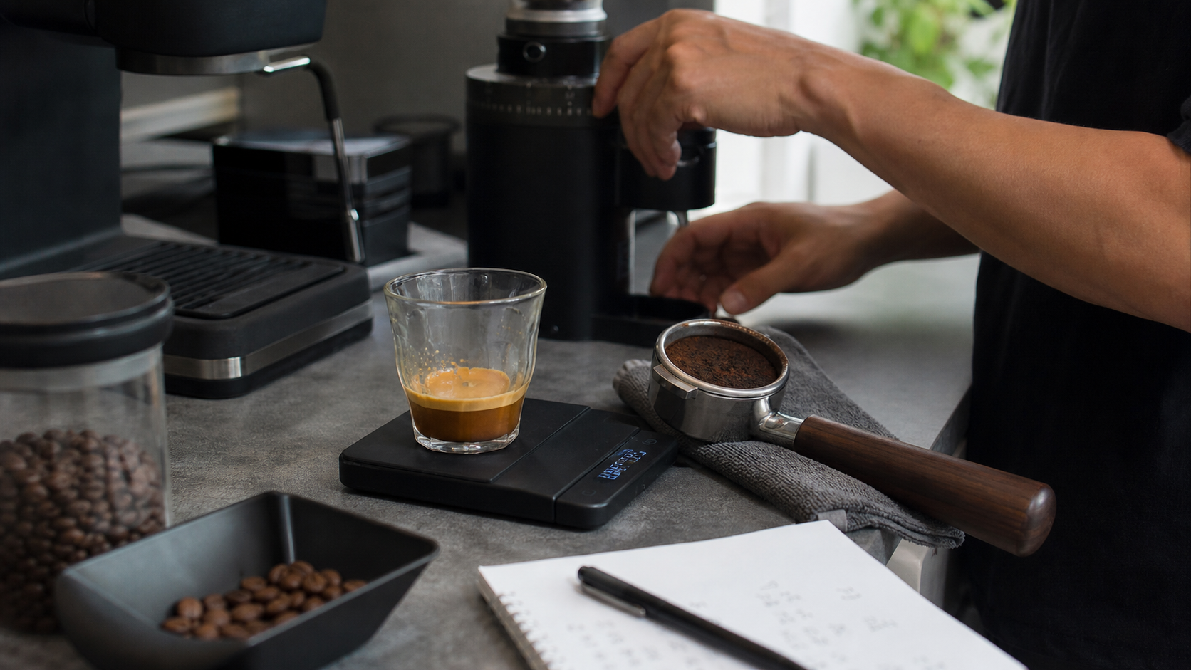 Espresso shot troubleshooting bench